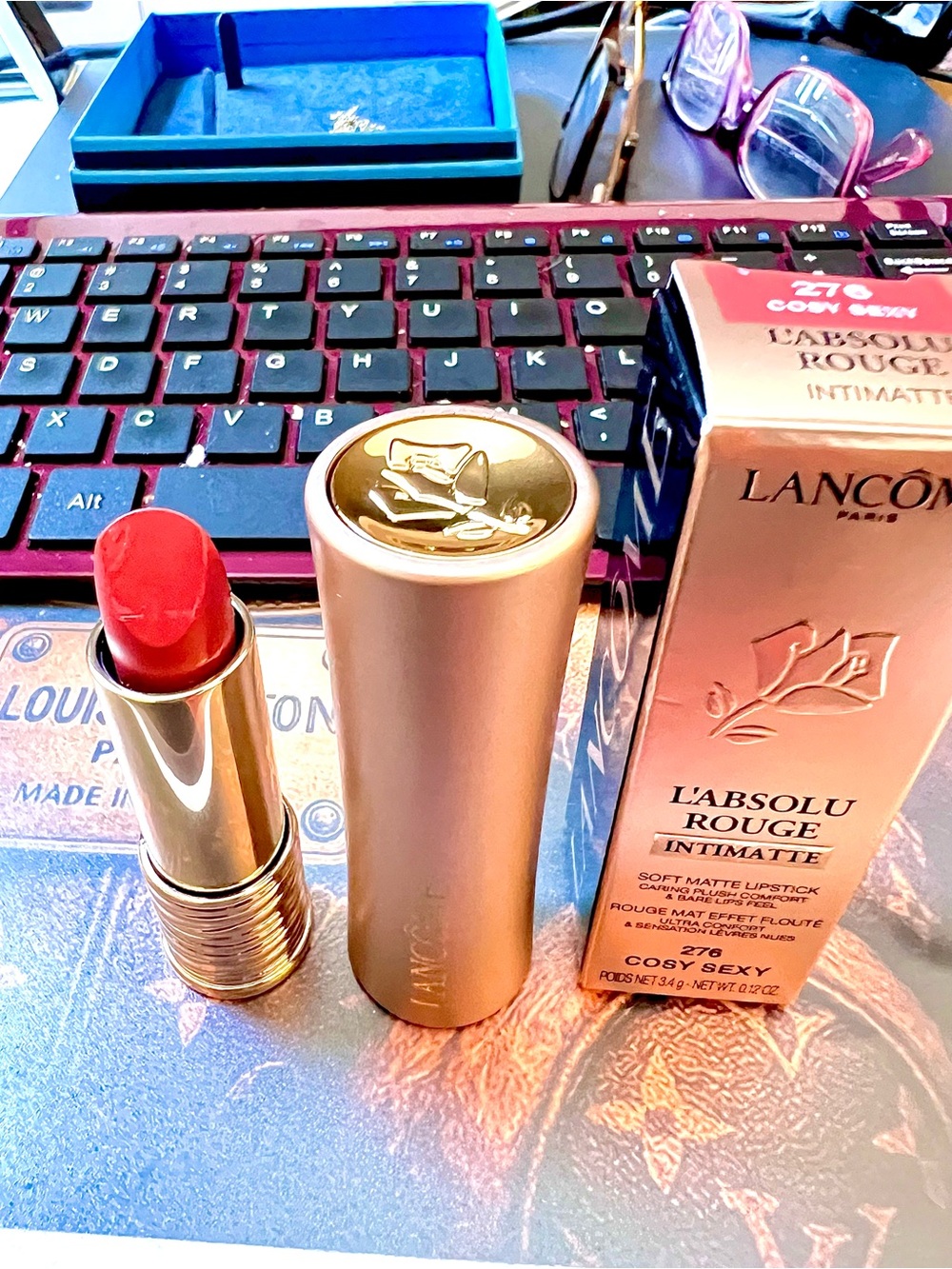 Lancôme L'Absolu Rouge Intimatte Cozy Sexy Red Lipstick